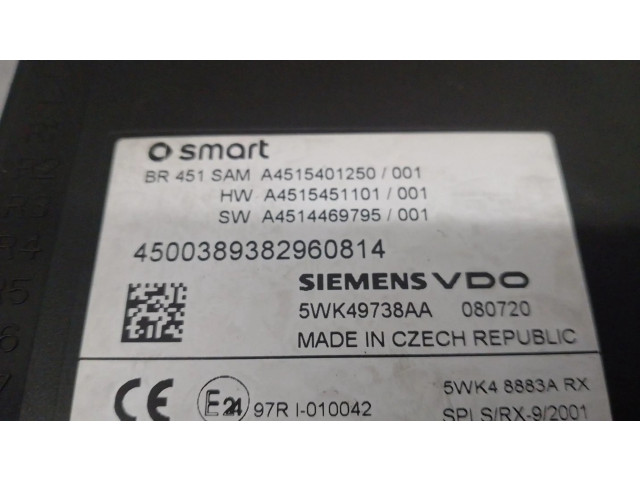 Блок предохранителей A4515401250, 5WK49738AA Smart ForTwo II