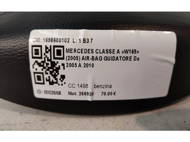 Подушка безопасности водителя A16986001029116, 266920   Mercedes-Benz A W169