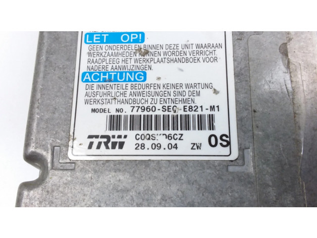 Блок подушек безопасности 77960SEGE821M1, 77960SEGE821 Honda Accord