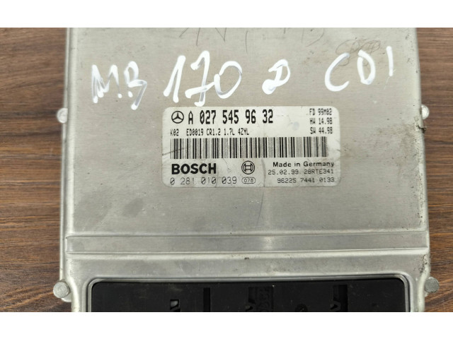 Блок управления двигателя A0275459632, 0281010039 Mercedes-Benz A W168