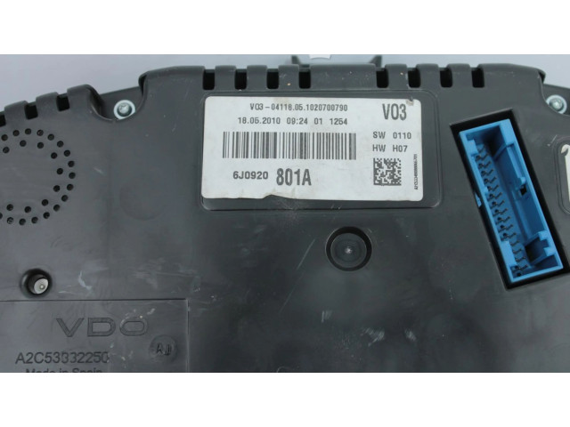 Přístrojová deska Seat Ibiza IV (6J,6P) 6J0920801A