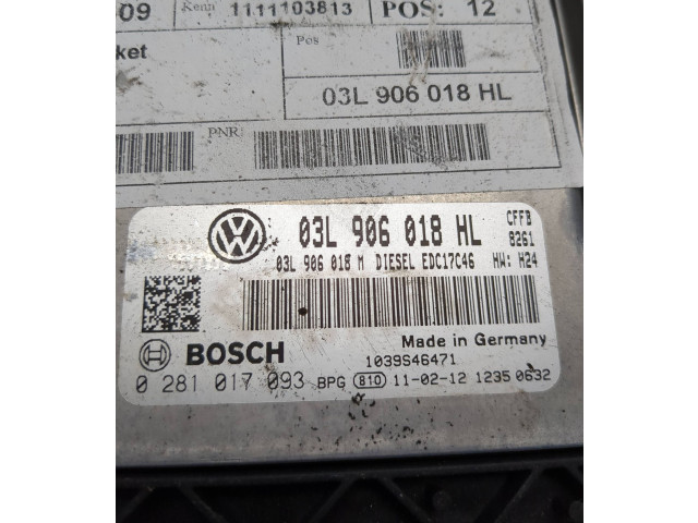 Řídící jednotka 03L906018HL, 0281017093 Seat Alhambra (Mk2) 2011