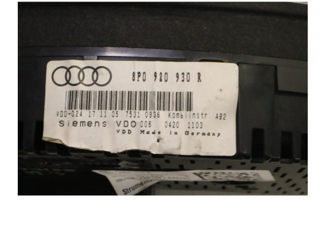 Панель приборов 8P0920930R   Audi A3 S3 8P       