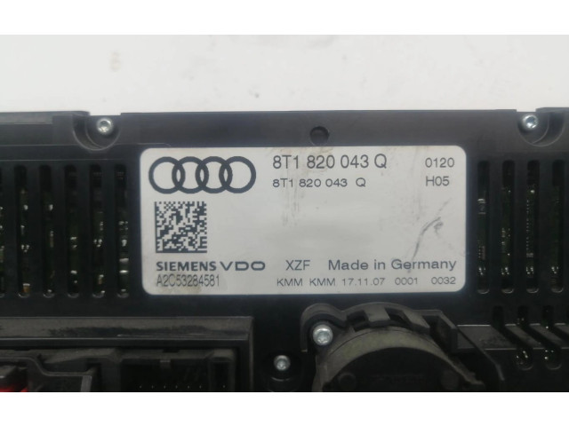 Блок управления климат-контролем 8T1820043AJ, 8T1820043AJ Audi A5 8T 8F
