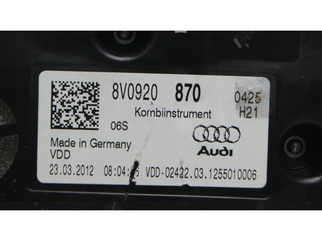 Панель приборов 8V0920760   Audi A3 S3 8V       