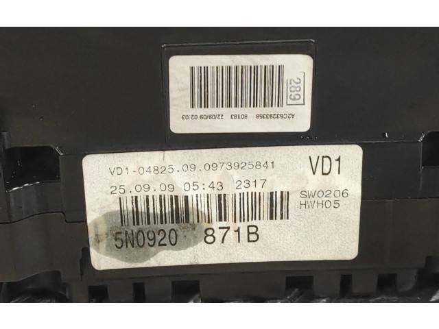 Přístrojová deska  Volkswagen Tiguan 2009 5N0920871B, A2C53293358  