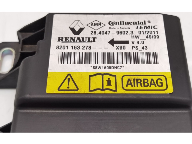 Блок подушек безопасности 8201163278, 28404796023   Dacia Sandero