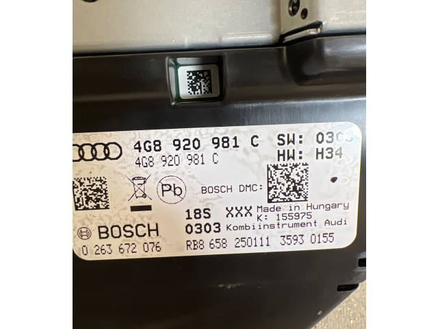 Панель приборов 4G8920981C, 0263672076 Audi A7 S7 4G