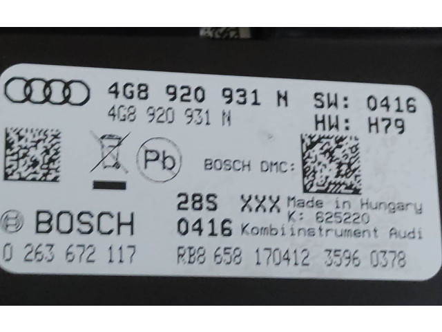 Панель приборов 4G8920931N, 4G8920931N Audi A7 S7 4G