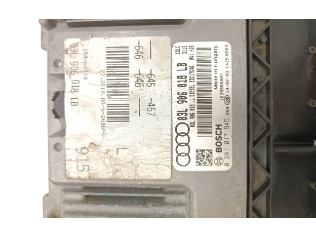 Блок управления двигателя 03L906018LB, 0281017945 Audi A6 S6 C7 4G