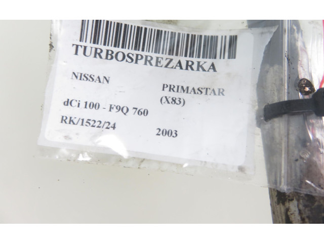 Turbodmychadlo Турбина 8200091350, 8200091350 Nissan Primastar F9Q 760