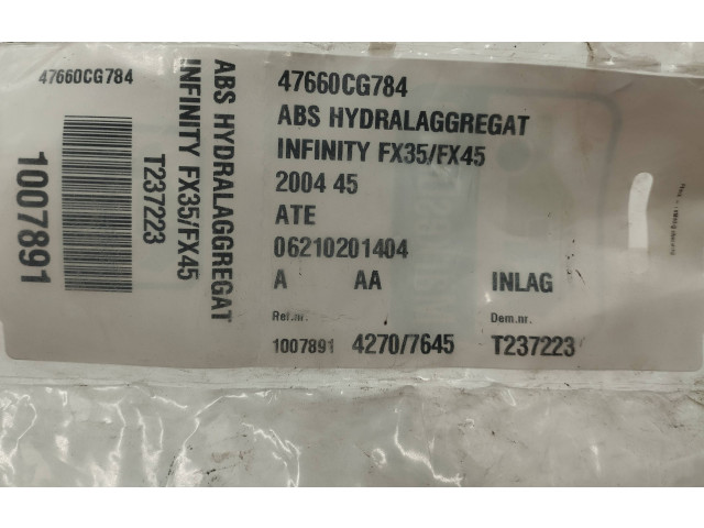 Блок АБС 47660CG784, 06210201404 Infiniti FX - года