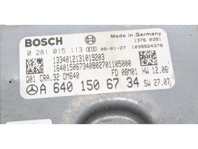 Řídící jednotka A6401506734, 0281015113 Mercedes-Benz B W245 2008