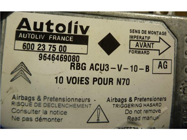 Блок подушек безопасности 600237500, 9646469080 Citroen Xsara