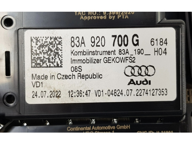 Панель приборов 83A920700G, 83A920700G   Audi Q3 F3       
