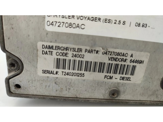 Pojistková skříňka 04727080AC Chrysler Grand Voyager II 1989