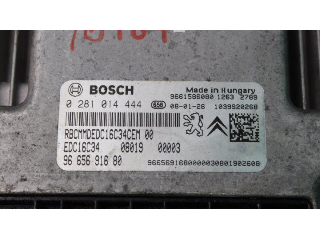 Блок управления впрыском 0281014444, 9661586080   Citroen Nemo
