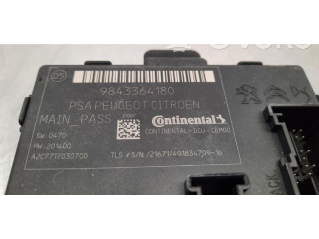 Блок управления центрального замка 9843364180   Peugeot 308