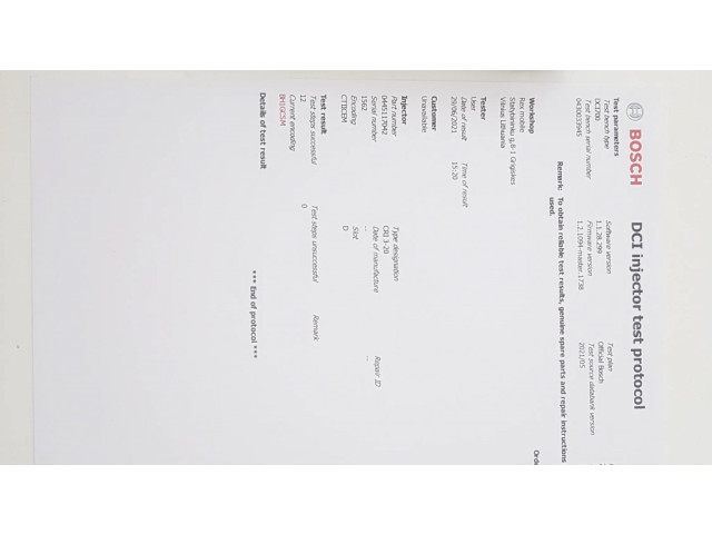 Vstřikovač 0445117042, 059130277CR   Audi A6 Allroad C7  pro naftový motor 3.0 059100037 CRTD