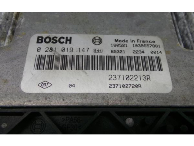 Блок управления двигателя 237102213R, 0281019147 Dacia Dokker