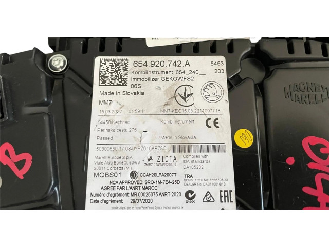 Панель приборов 654920742A, 654240   Skoda Kamiq       