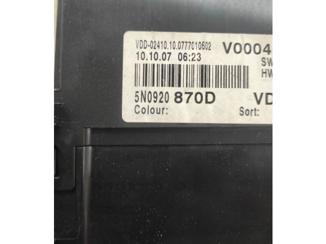 Přístrojová deska  Volkswagen Tiguan 2008 5N0920870D, 0777010602  