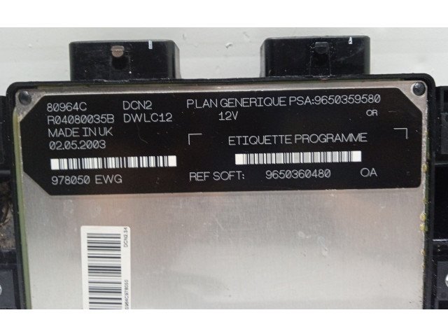 Řídící jednotka 9650359580, DWLC12 Citroen Berlingo