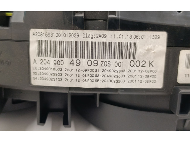 Přístrojová deska Mercedes-Benz C W204 2012 A2049004909