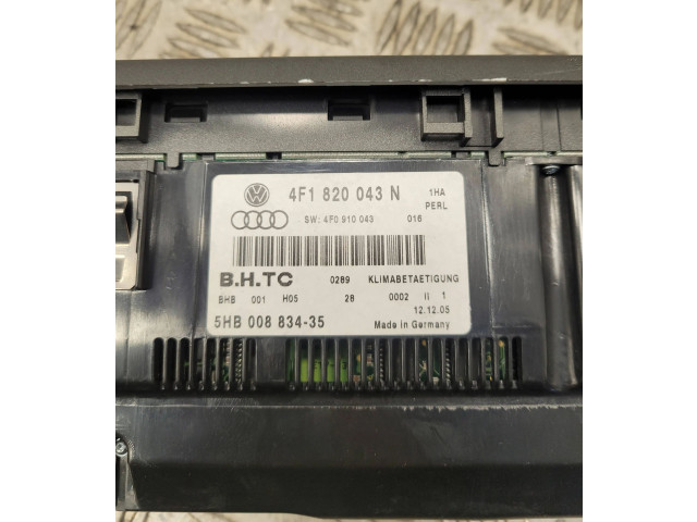 Блок управления климат-контролем 4F1820043N, 5HB00883435   Audi A6 S6 C6 4F