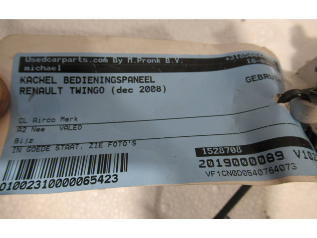 Блок управления климат-контролем 69837002   Renault Twingo II