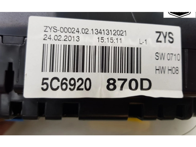 Спидометр (приборный щиток) 5C6920870D, 5C6920870D Volkswagen Jetta VI