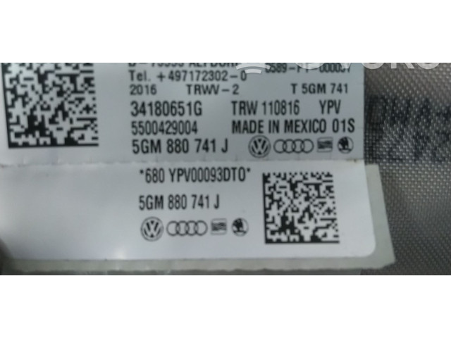 Боковая подушка безопасности 5GM880741J, 5G4880741A   Volkswagen Golf VII