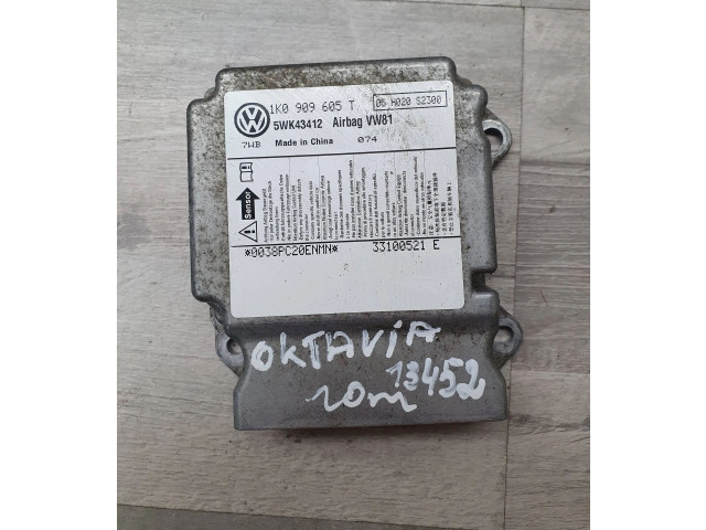 Блок подушек безопасности 1K0909605T, 5WK43412 Skoda Octavia Mk2 (1Z)
