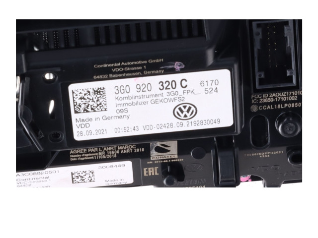 Přístrojová deska Volkswagen Tiguan 2022 3G0920320C