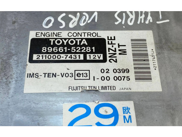 Řídící jednotka 2110007431, 8966152281 Toyota Yaris Verso 2000