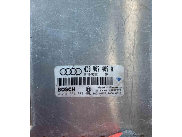 Блок управления двигателем Блок управления 4D0907409A, 0281001867 Audi A8 S8 D2 4D