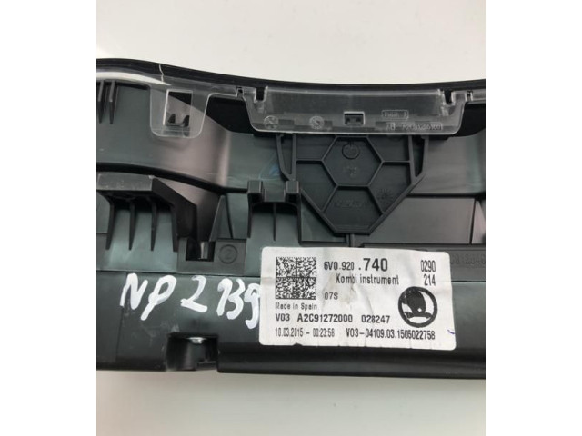 Панель приборов 6V0920740, NP2139   Skoda Fabia Mk3 (NJ)       
