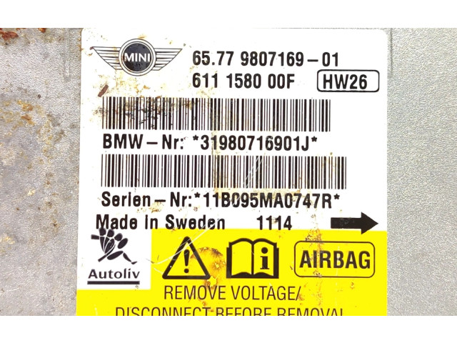 Блок подушек безопасности 31980716901J, 611158000F   Mini One - Cooper Coupe R56