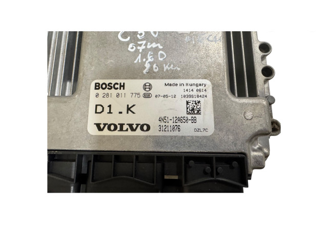 Блок управления двигателя 4N5112A650BB, 0281011775   Volvo C30