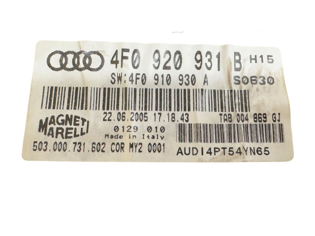 Přístrojová deska Audi A6 Allroad C6 2006 4F0920931B, 4F0910930A