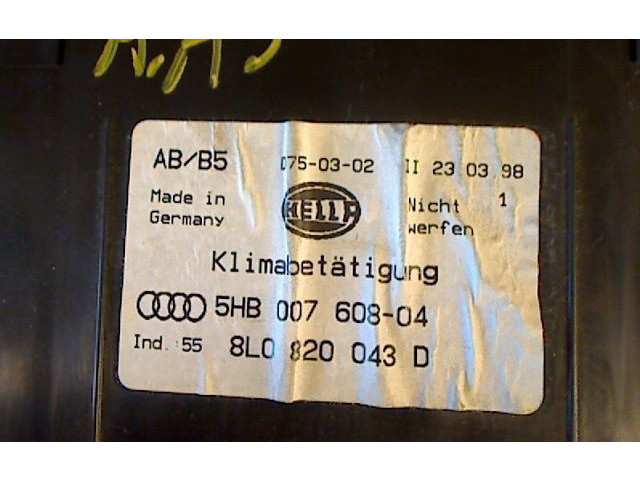 Блок управления климат-контролем 5HB007608-04   Audi A3 S3 8L