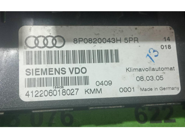 Блок управления климат-контролем 8P0820043H Audi A3 S3 8P