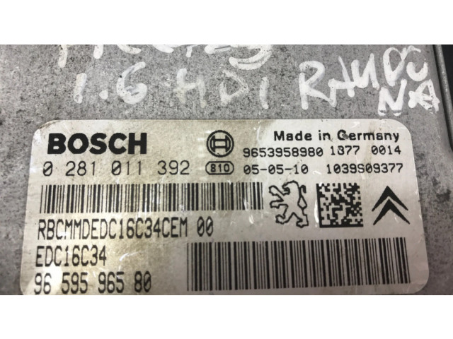 Блок управления двигателя 0281011392, 9653958980   Citroen Xsara Picasso