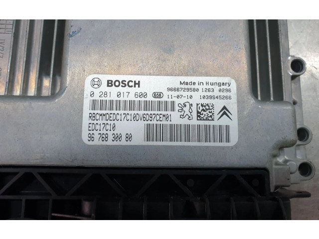 Блок управления двигателя 9676830080, 0281017600 Citroen Berlingo