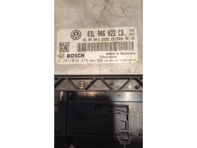 Блок управления двигателя 03L906022CD, 0281016375   Volkswagen Transporter - Caravelle T5
