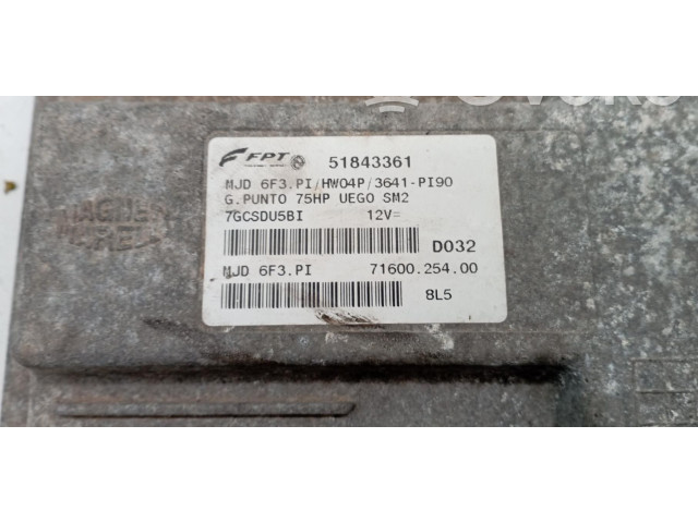 Řídící jednotka 51843361 Fiat Punto (199) 2009