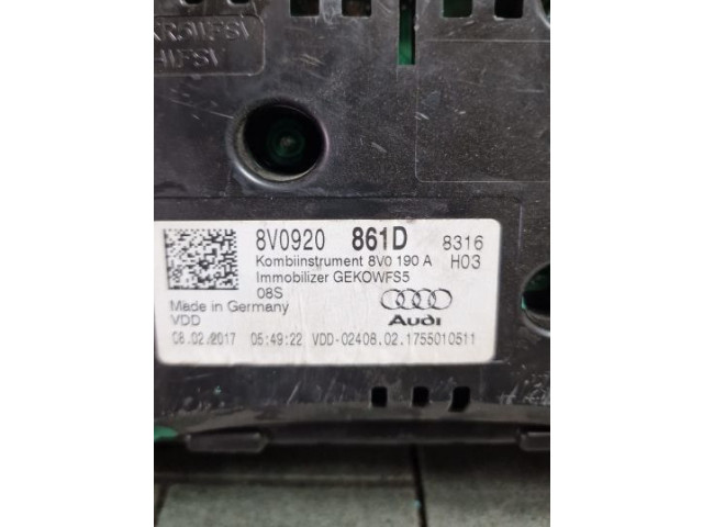 Панель приборов Audi A3 S3 8V