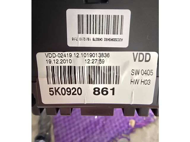 Панель приборов 5K0920861, MDD024190 Volkswagen Golf VI