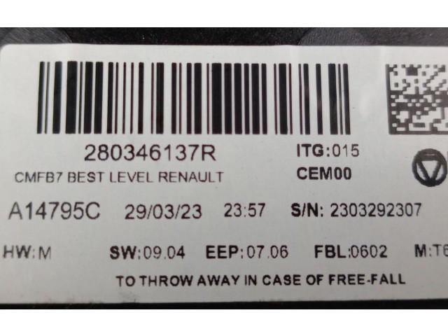 Дисплей 280346137R, E1175050 Renault Clio V