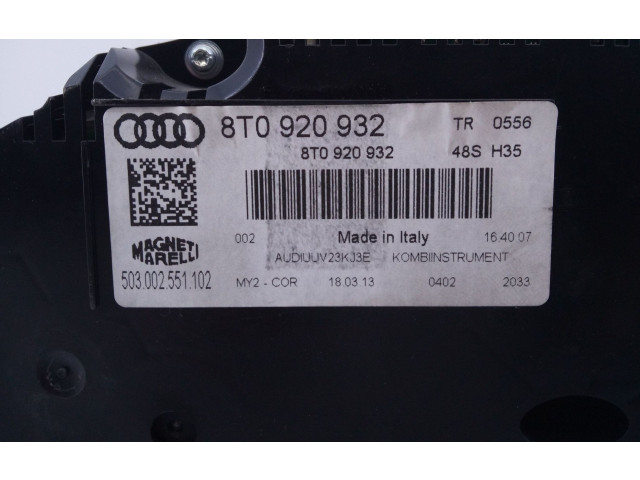 Спидометр (приборный щиток) 8T0920932, E2-A1-20-2 Audi A5 Sportback 8TA 2013